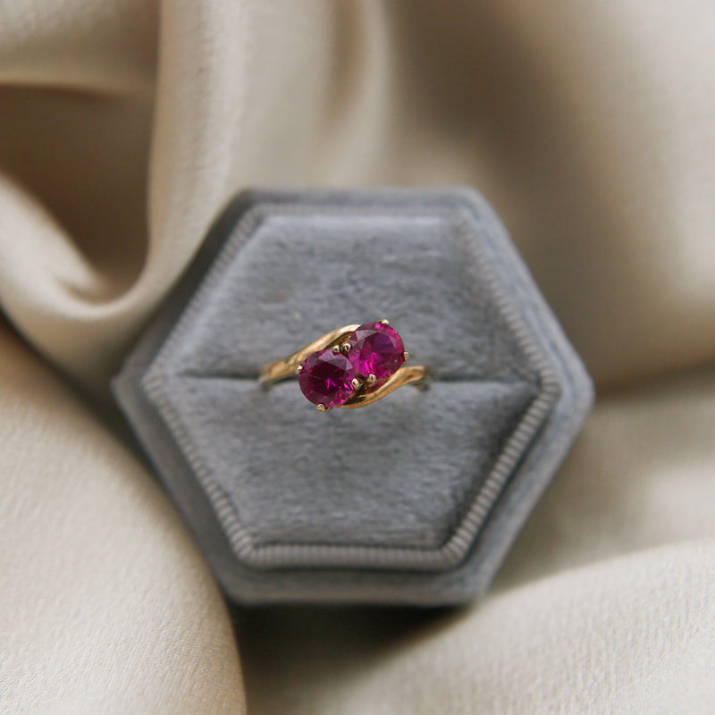 Vintage 10K Ruby Bypass Ring  | Sz 5
