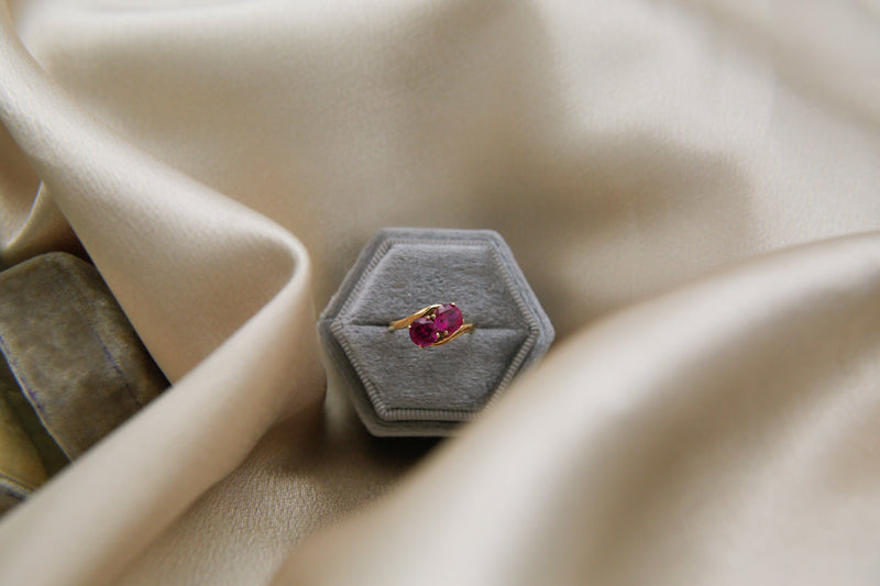 Vintage 10K Ruby Bypass Ring  | Sz 5