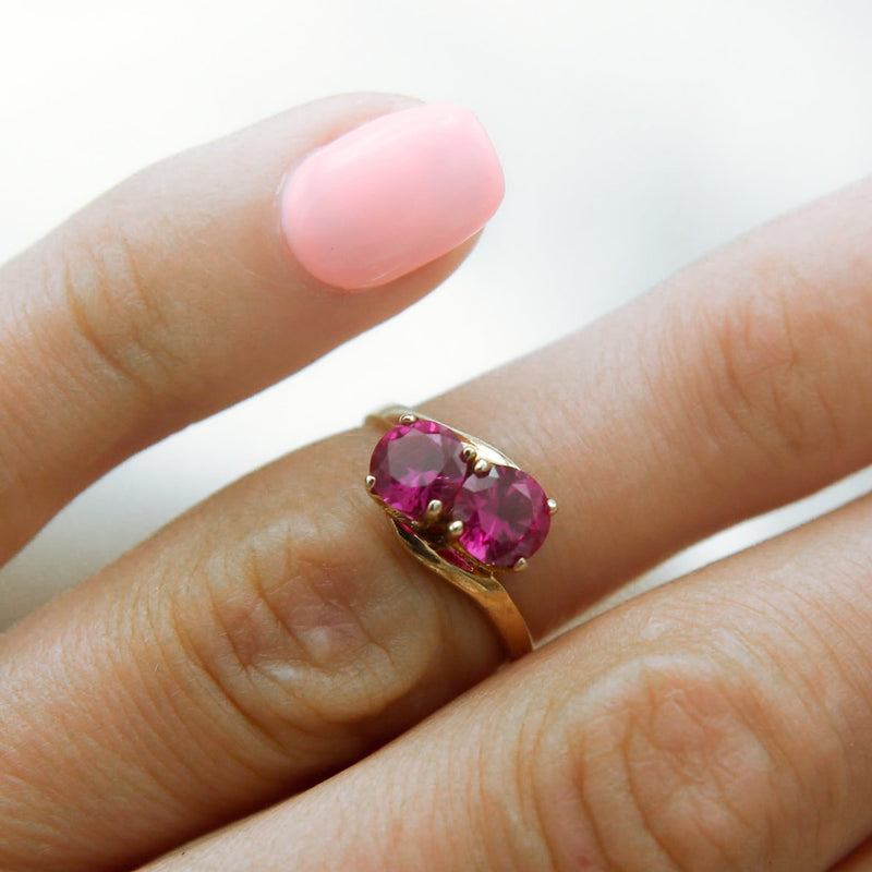 Vintage 10K Ruby Bypass Ring  | Sz 5