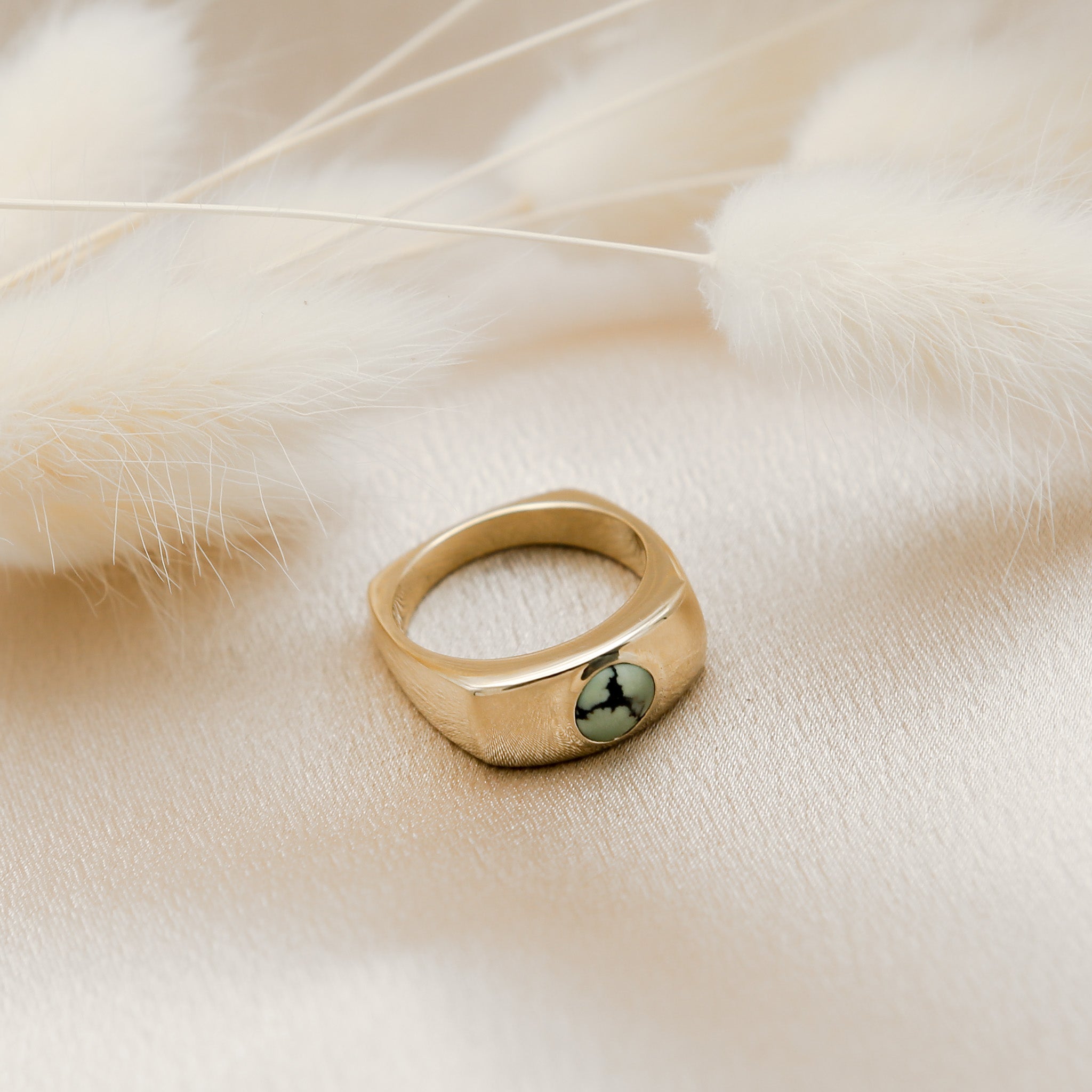 Rae Ring | 14K Gold & Stone Signet Ring