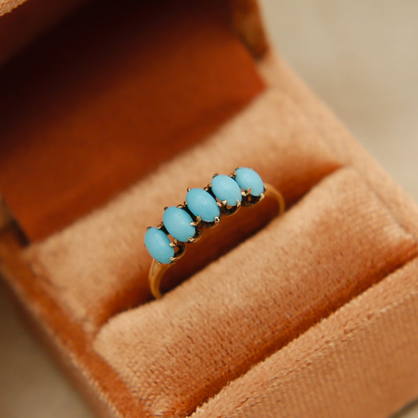 Victorian 14k Turquoise Ring | sz 7.5