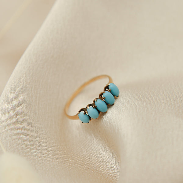 Victorian 14k Turquoise Ring | sz 7.5