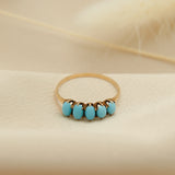 Victorian 14k Turquoise Ring | sz 7.5