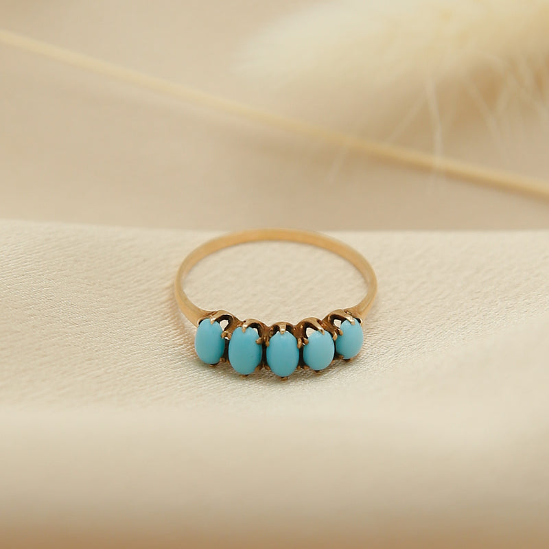 Victorian 14k Turquoise Ring | sz 7.5