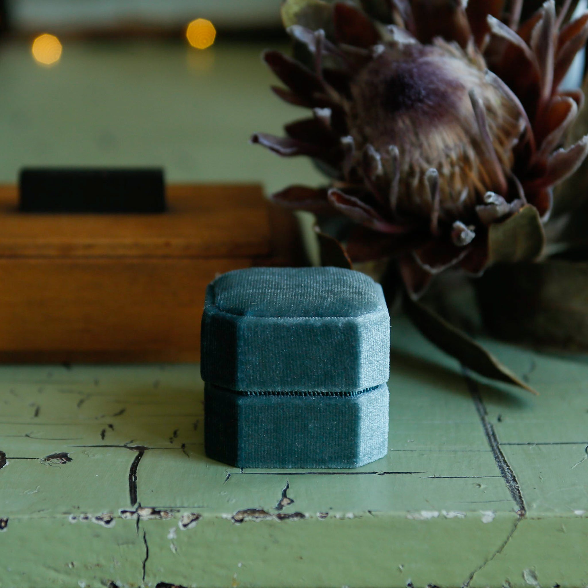 Square Velvet Ring Box | Small