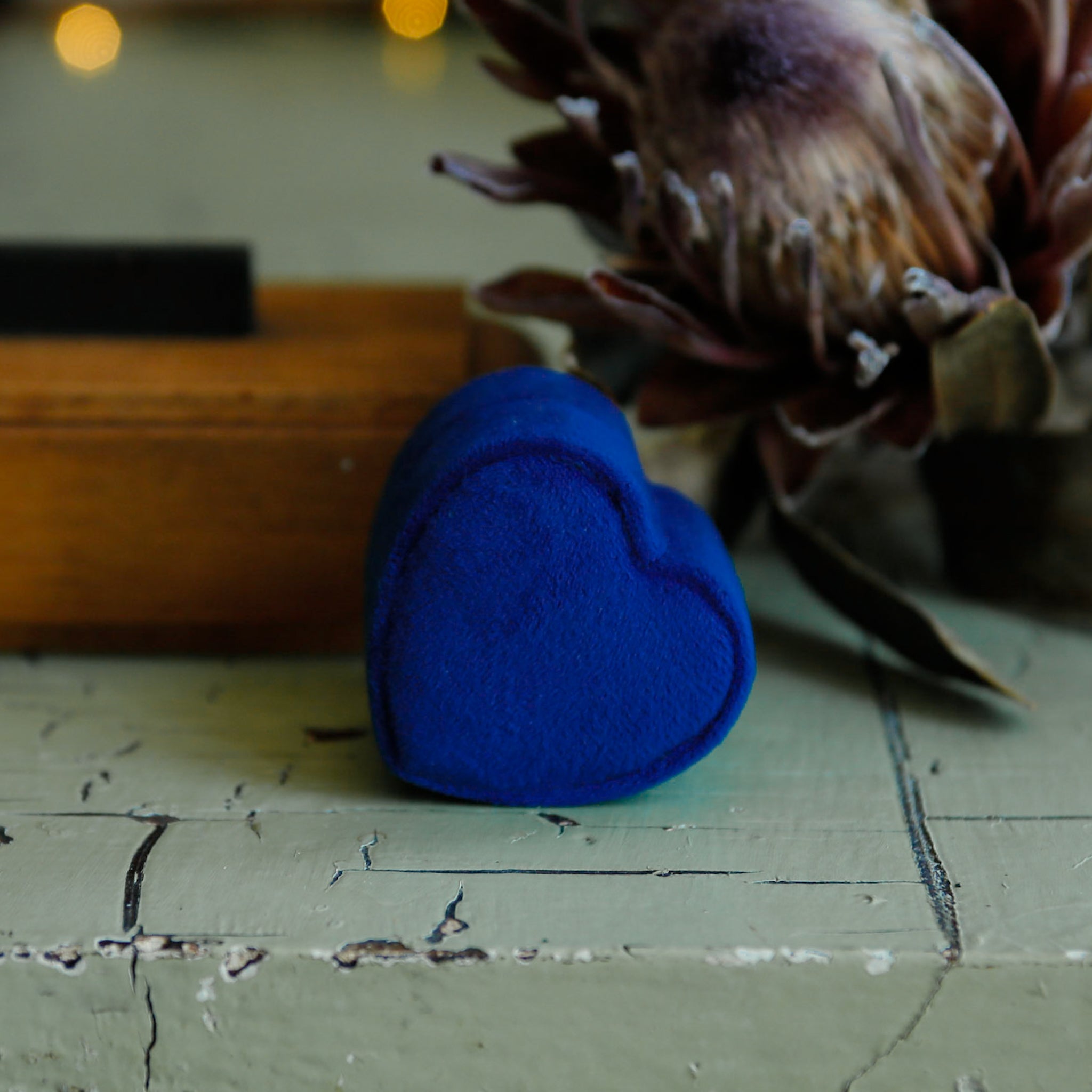 Heart Shaped Velvet Ring Box