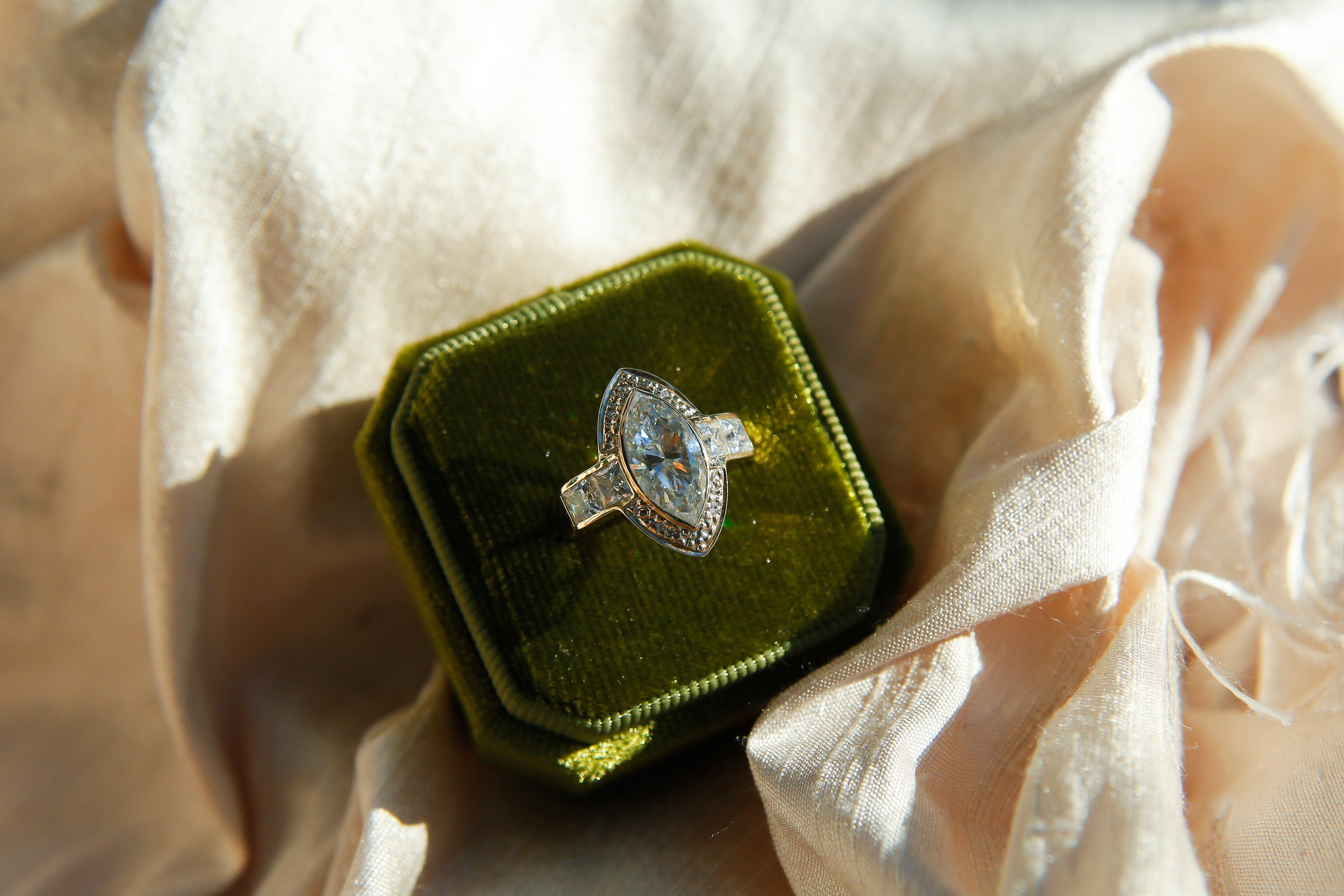 3ct Marquise Moissanite Engagement Ring | sz 7.25