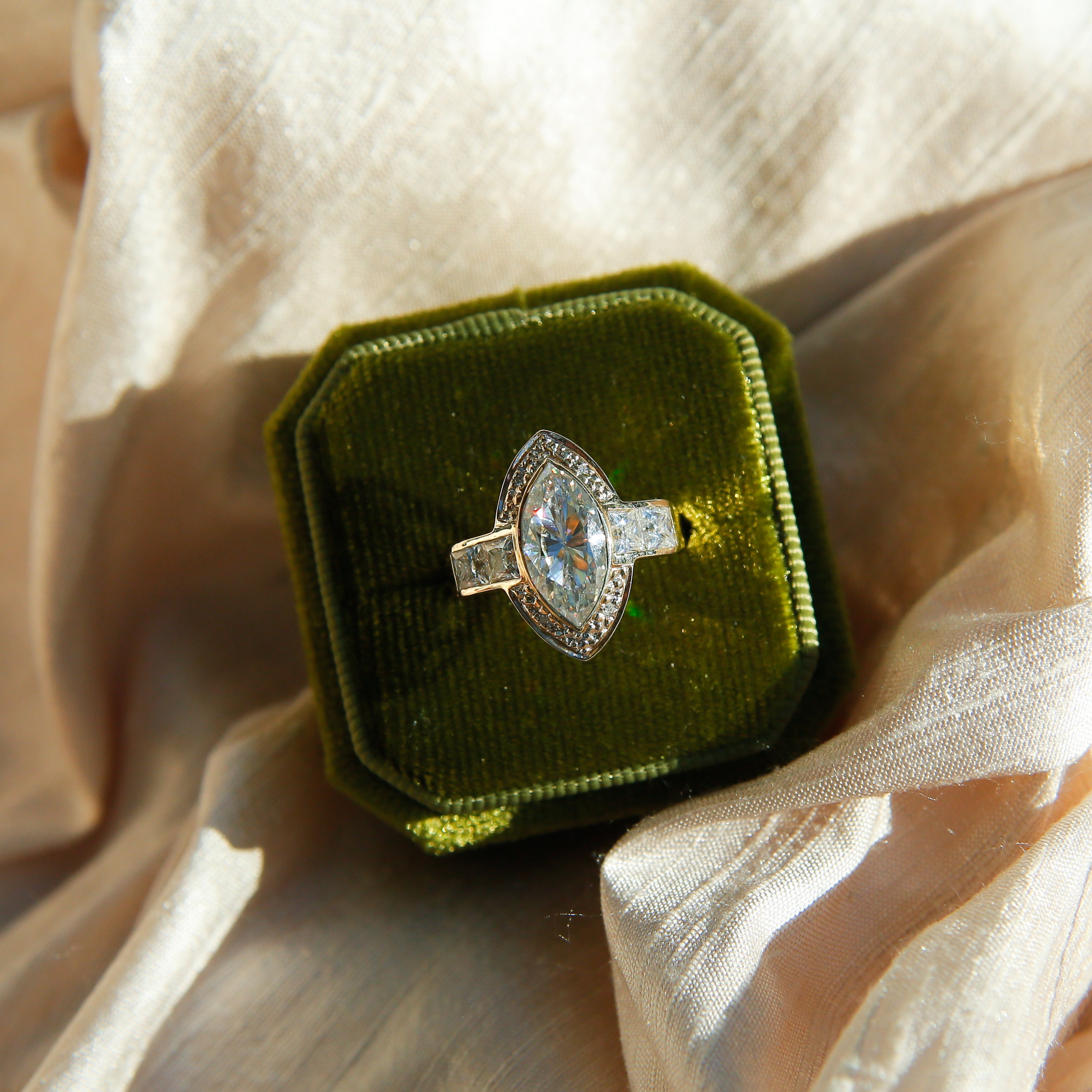 3ct Marquise Moissanite Engagement Ring | sz 7.25