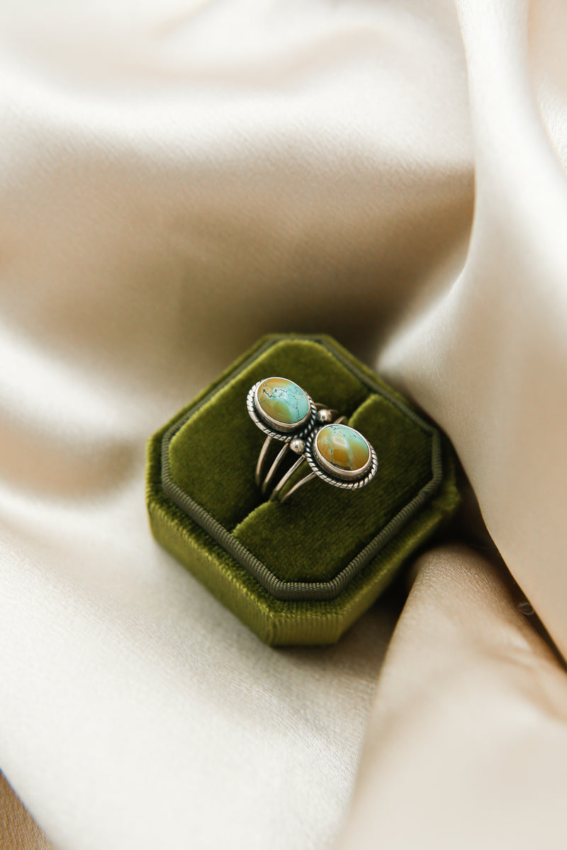 Double Stone Royston Turquoise Ring | Sz 8