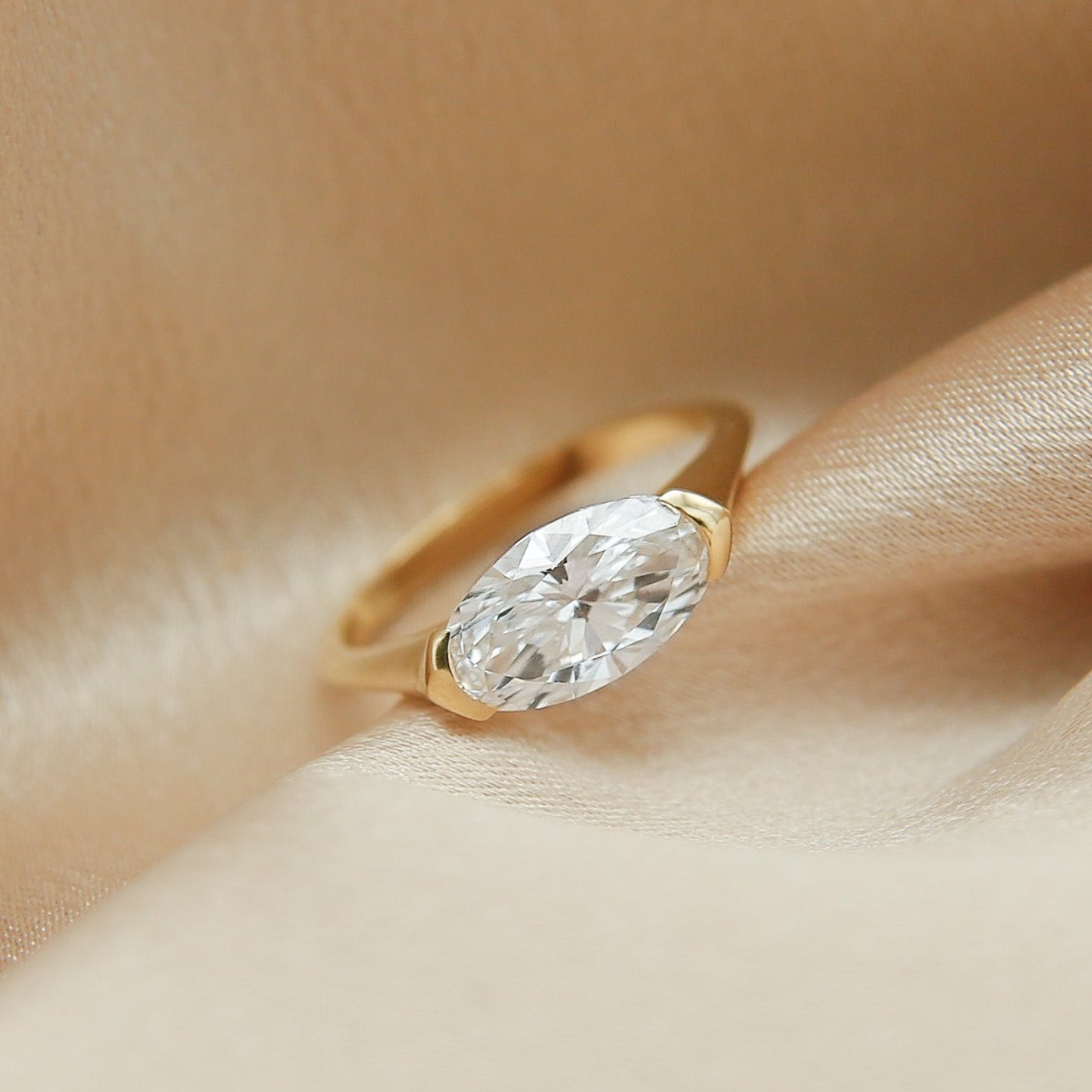 Molly | Elongated Oval Engagement Ring