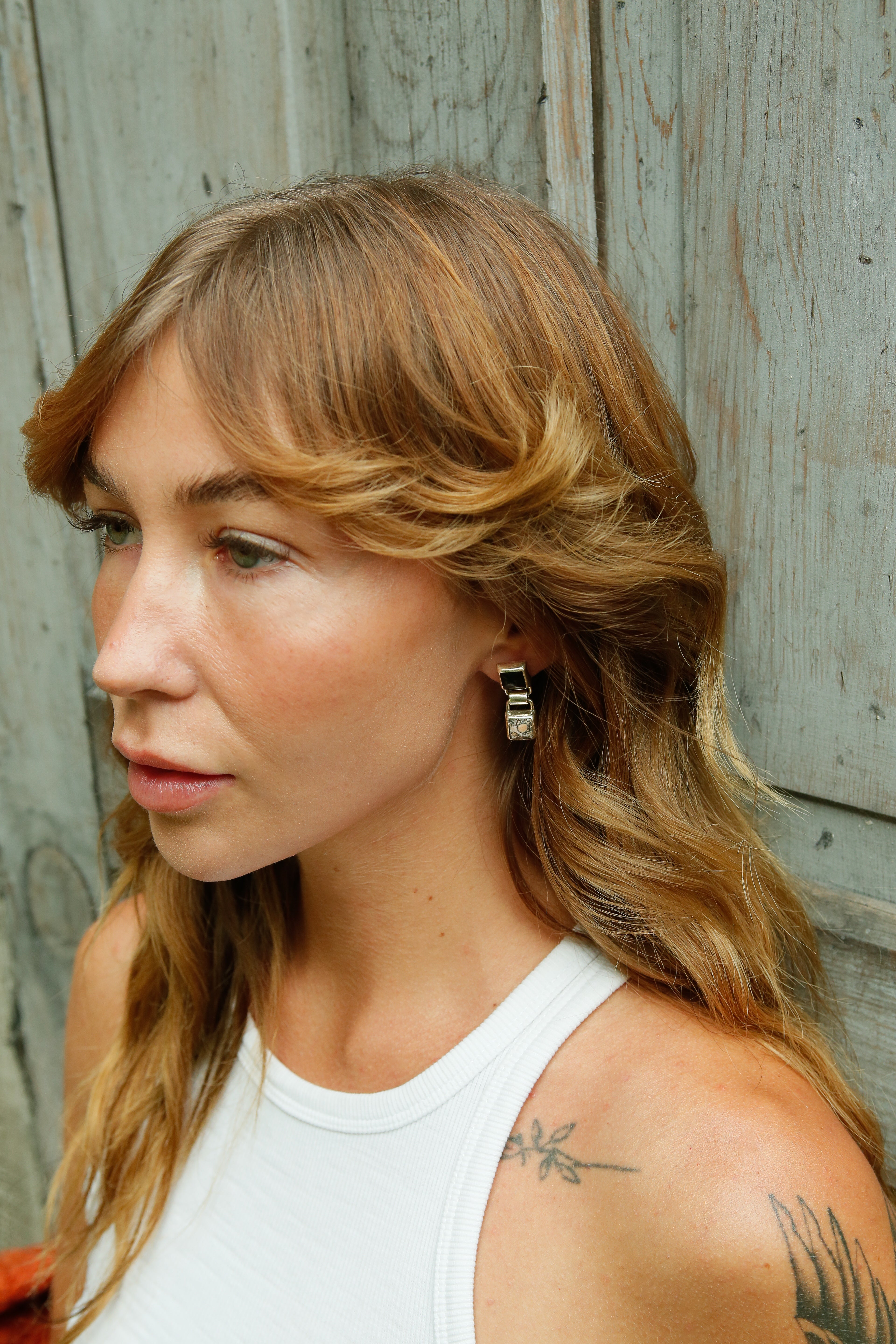 1980s Cobra Jasper & Onyx Earrings