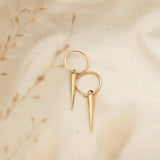 simple brass spike on gold vermeil earrings - by cival Jewelry design company