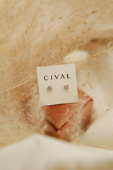 Bezel Set Post Earrings