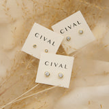 Bezel Set Post Earrings