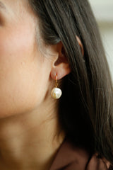 Pearl Hoops on Gold Vermeil