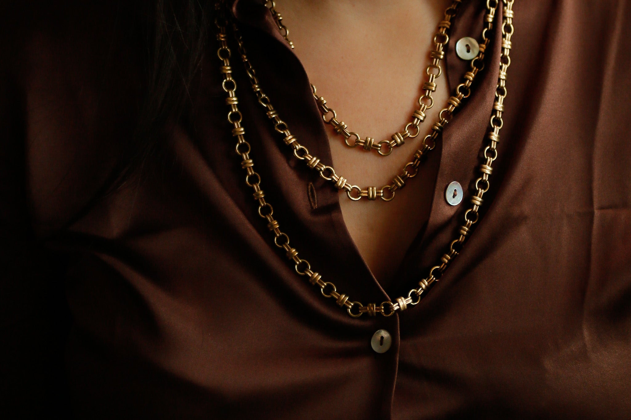 Solid brass interlocking woven knot necklace by Cival Collective - Milwaukee WI