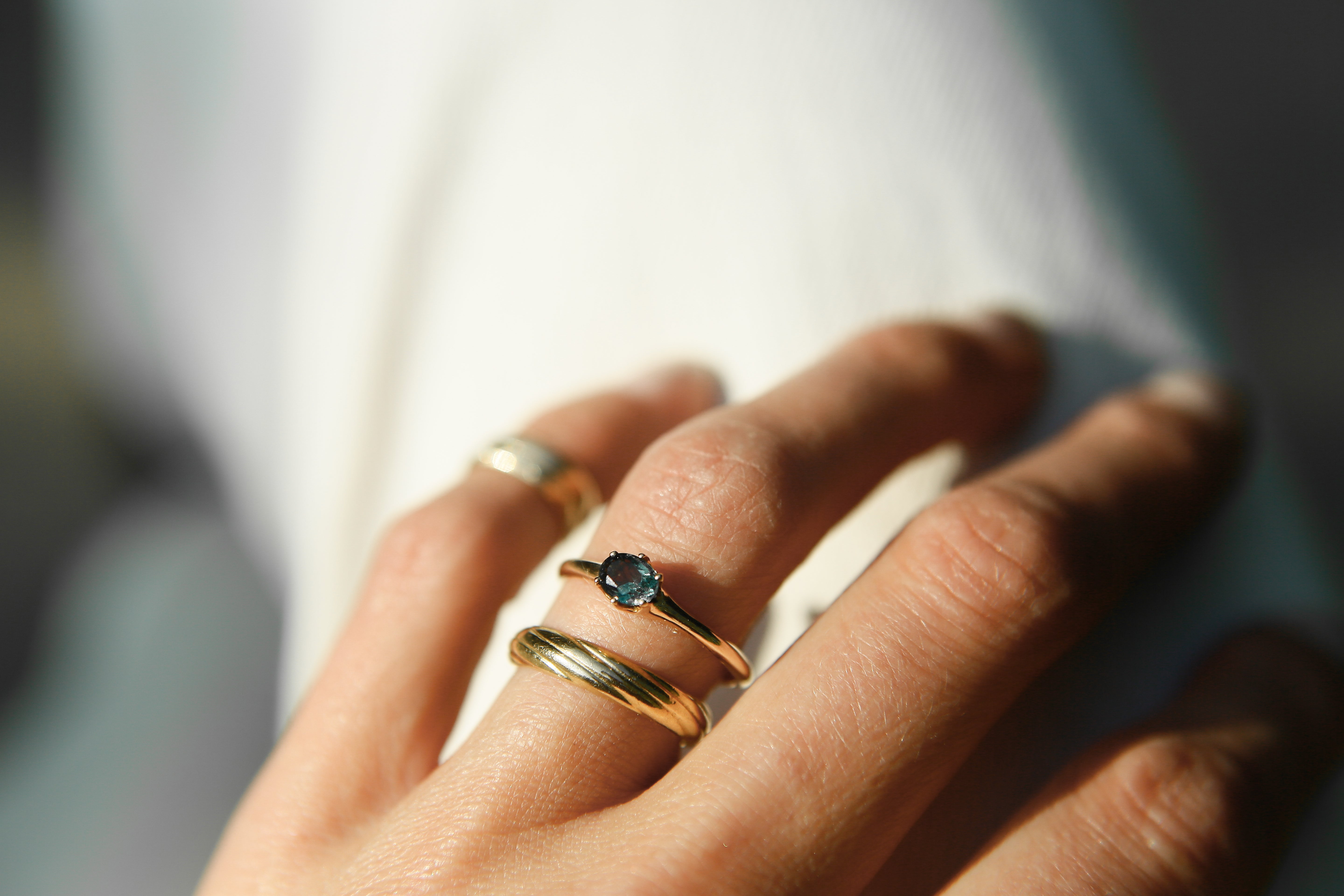 Edwardian Oval Sapphire solitaire | sz 8