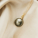 gold fill pyrite pendant necklace 