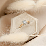 Antique 2 Tone 14k Art Deco Ring with Natural Diamond | sz 4