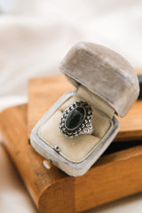 Antique Marcasite & Bloodstone Cluster Ring | Sz 7