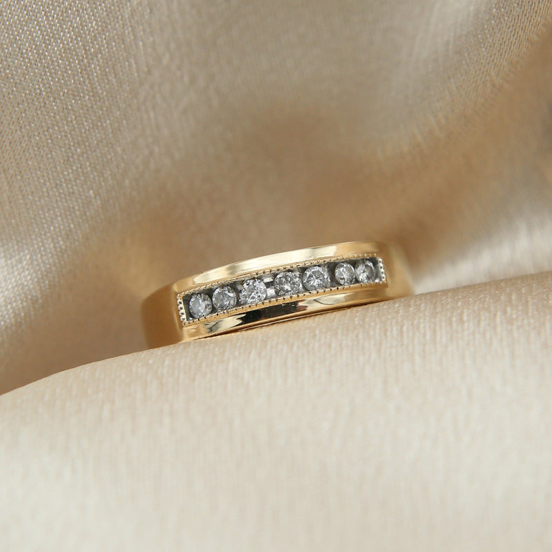 Vintage Natural Diamond 14k Yellow Gold Wedding Ring By Milwaukee Jewelry Store Cival Collective