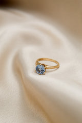 Victorian 10k Aquamarine Solitaire Ring | Sz 5.25