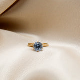 Victorian 10k Aquamarine Solitaire Ring | Sz 5.25