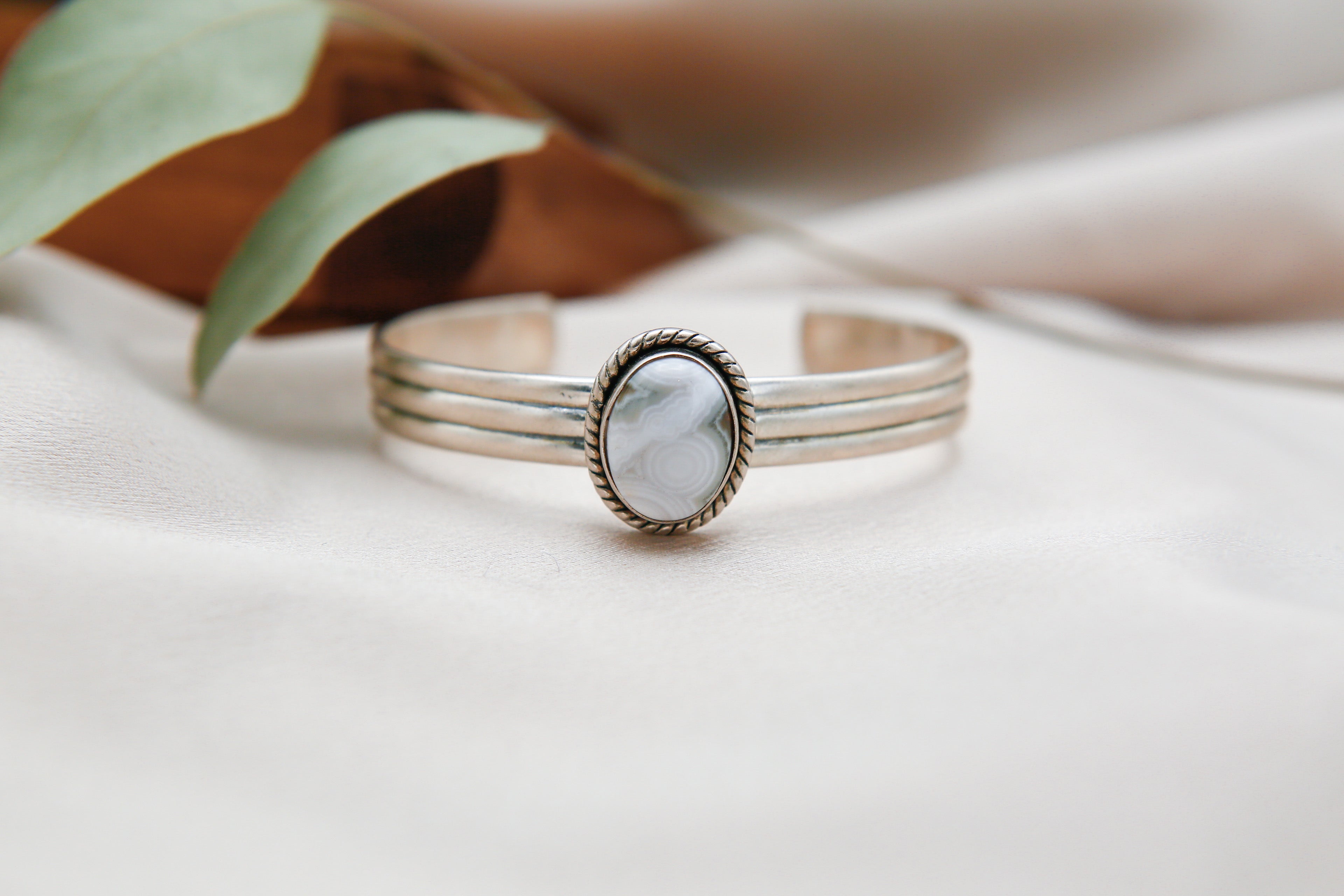 White Ocean Jasper Cuff