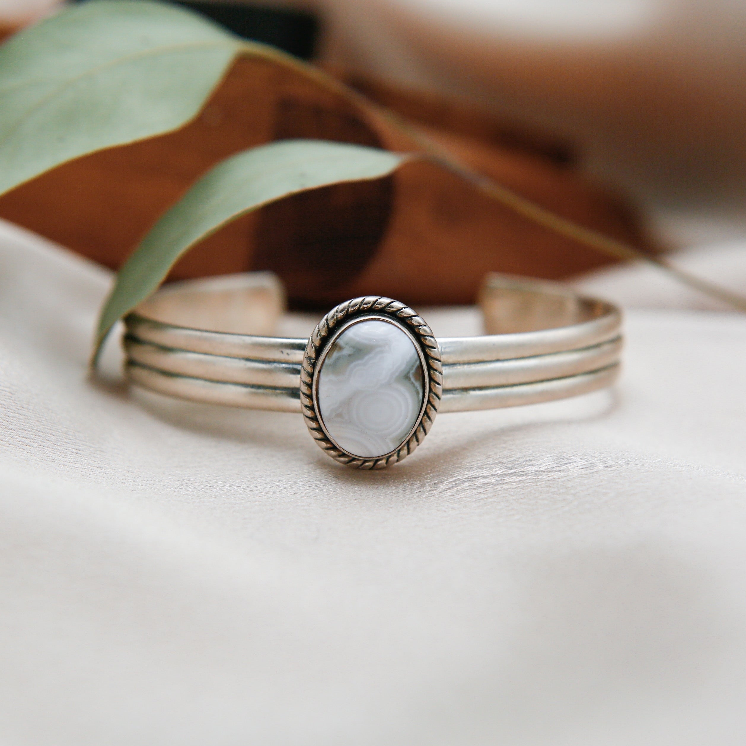 White Ocean Jasper Cuff