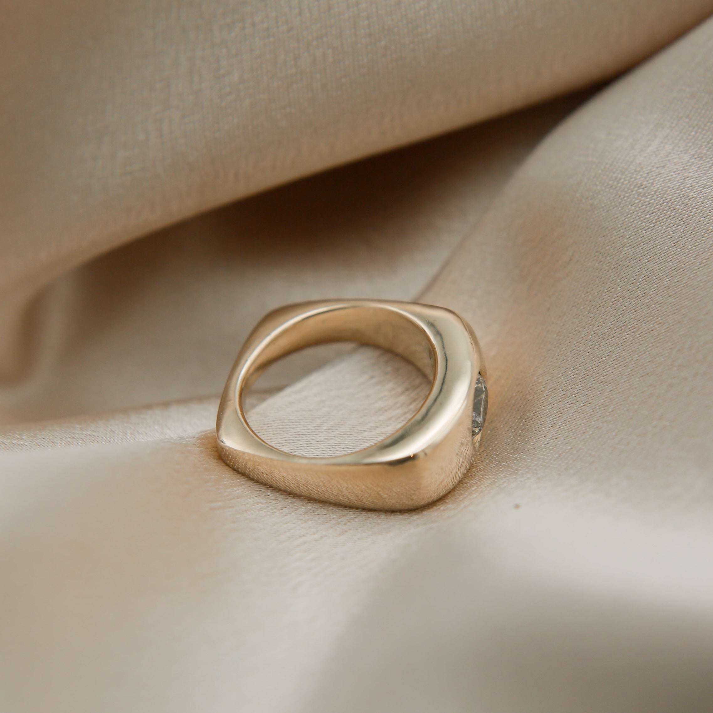 Rae Ring | 14K Gold & Stone Signet Ring