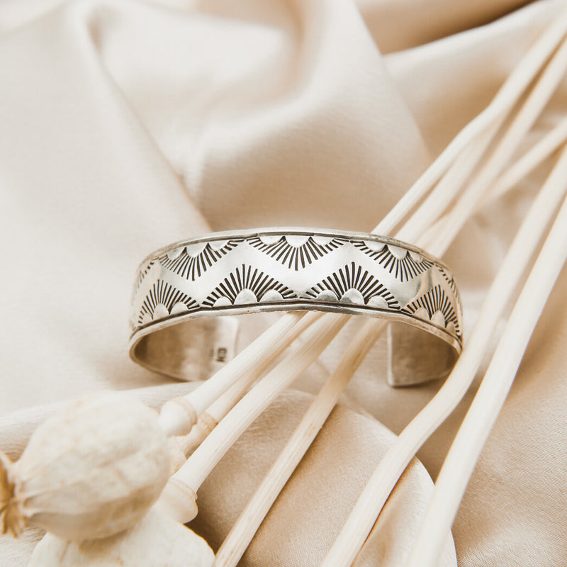 Etched Sterling Silver Cuff