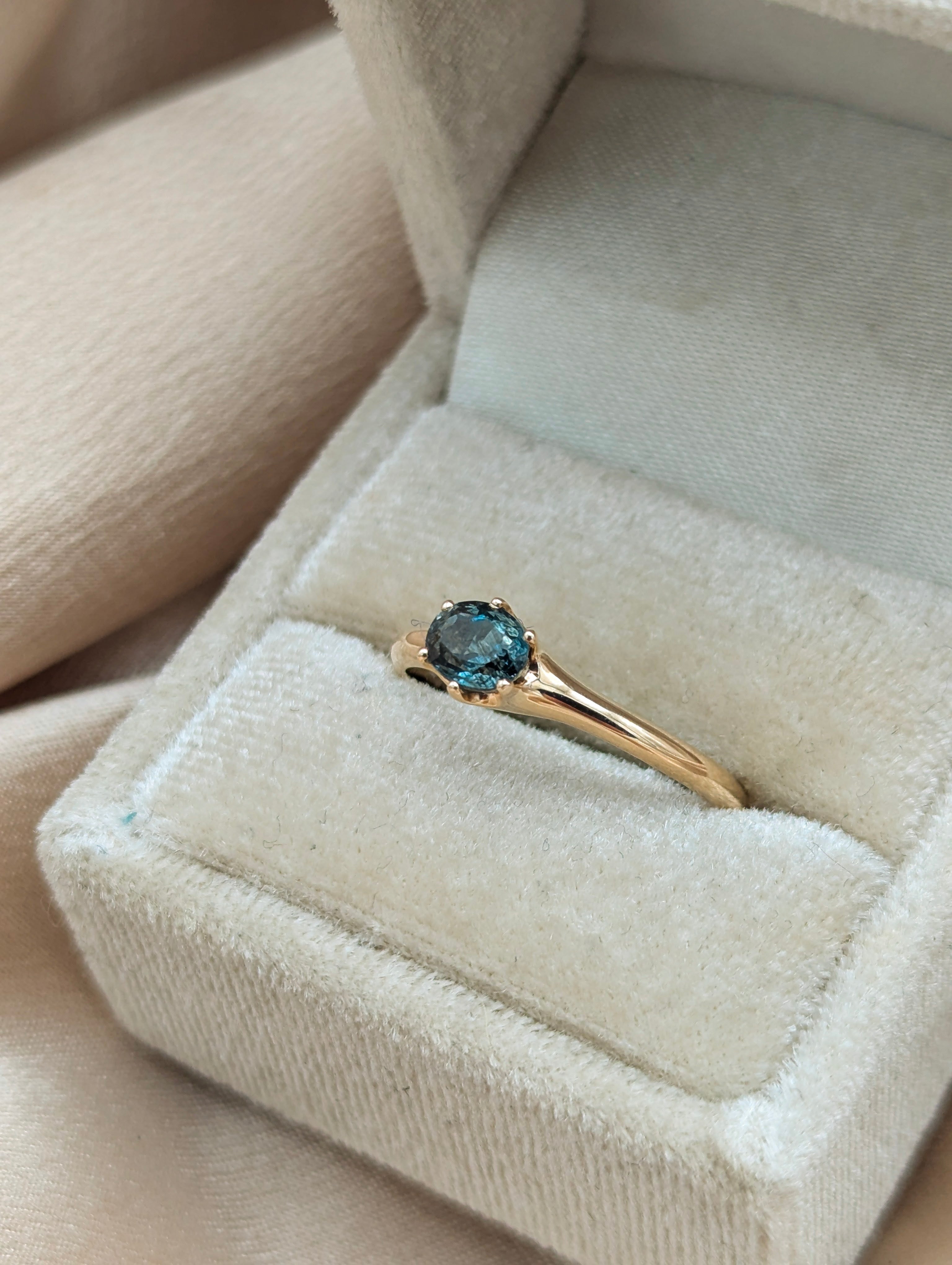 Edwardian Oval Sapphire solitaire | sz 8