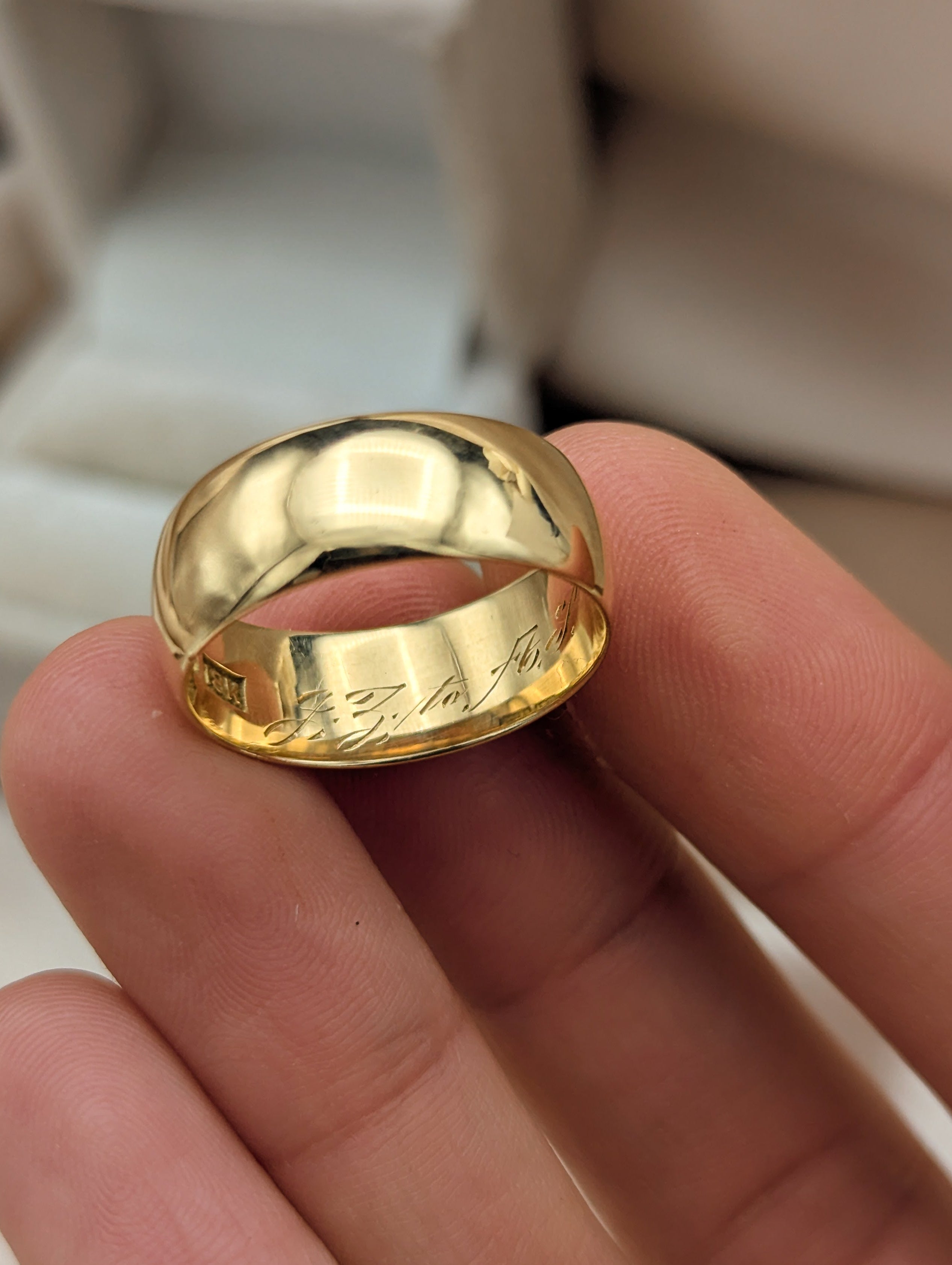 Antique Fehrs 18k Engraved Band | sz 7.75