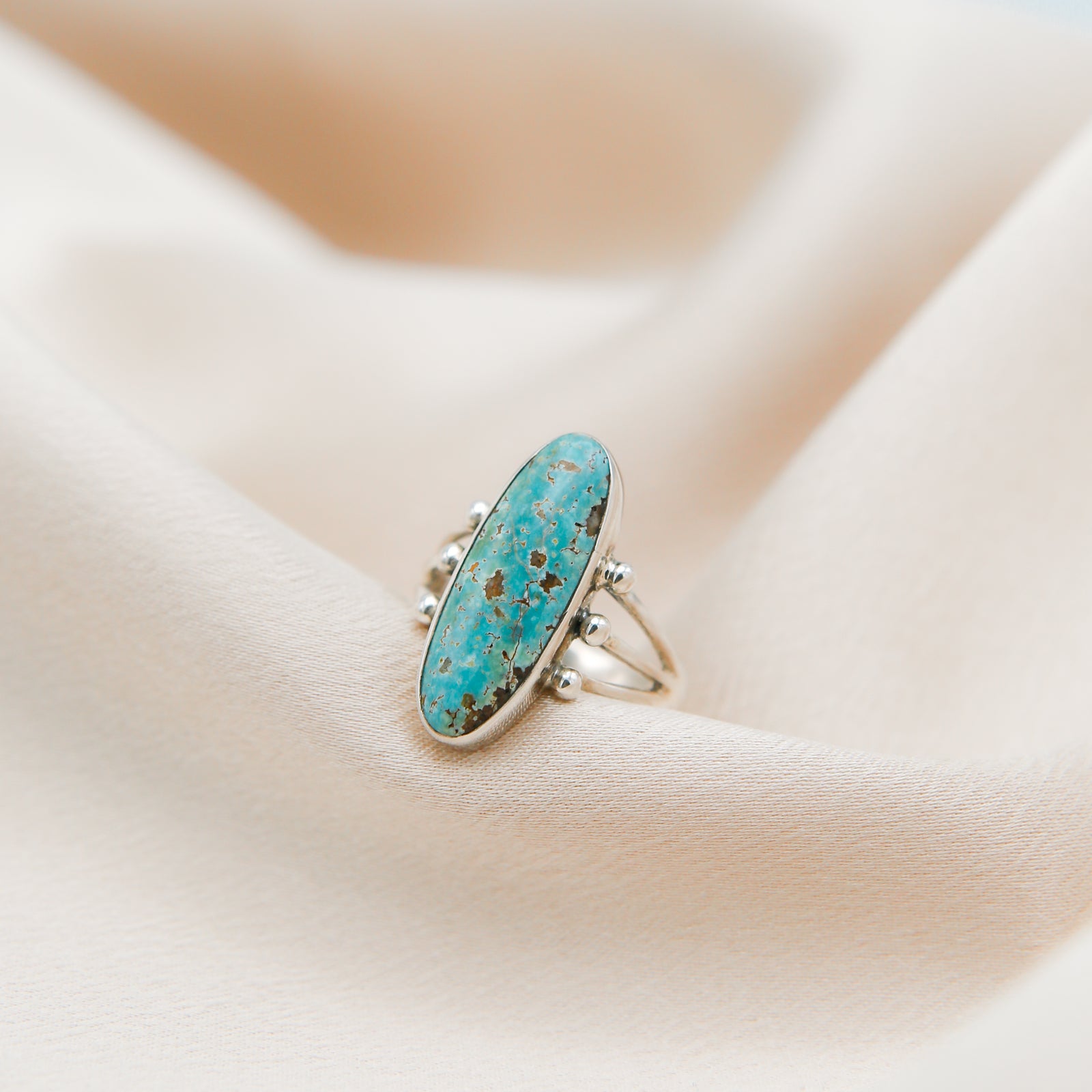 Kingman Turquoise Silver Statement Ring |Split Shank Marquise Stone Ring| Birthstone Jewelry | Large Blue Stone Ring good