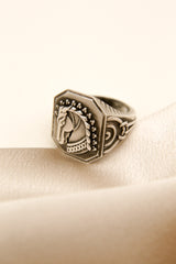 Sybil | Sterling Horse Ring | Sz 9