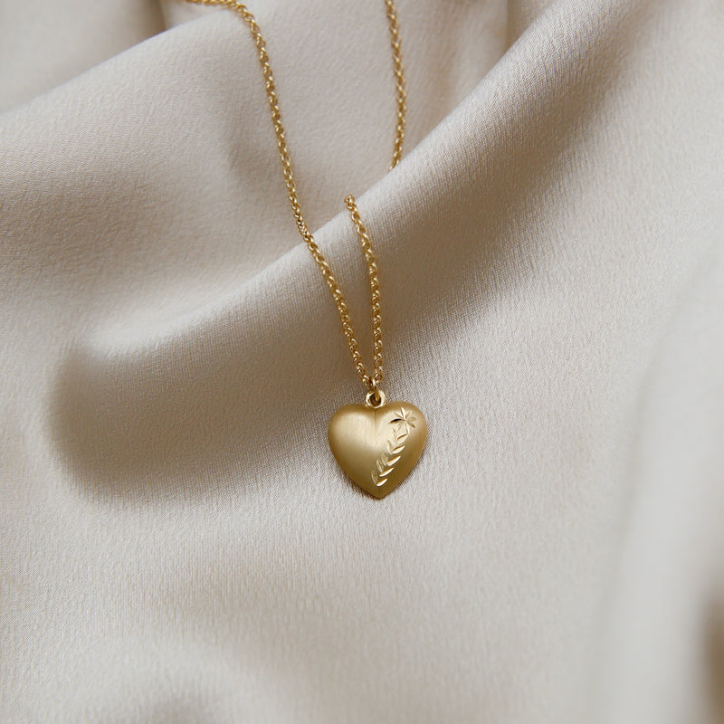 The Hand Engraved Heart Pendant Necklace