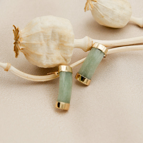 10k Jade Earrings