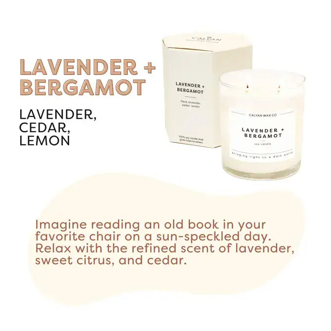 Lavender + Bergamot - Glass Tumbler Soy Candle