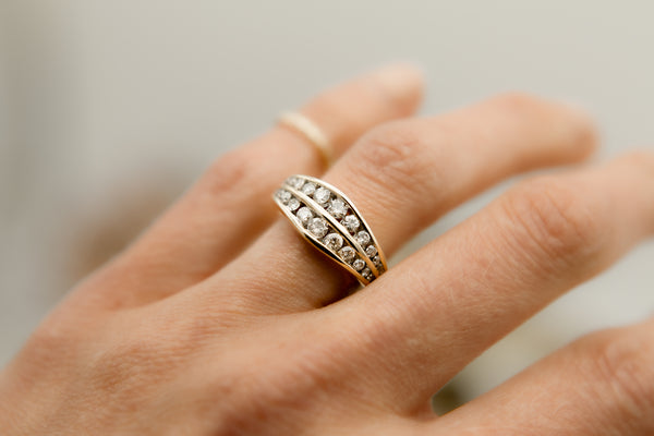 14K Champagne Diamond Ring | sz 7.25