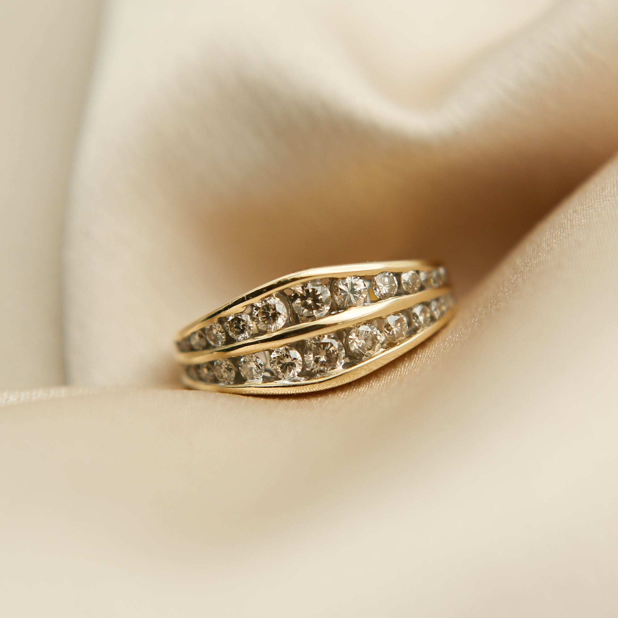 14K Natural Champagne Diamond Ring | SZ 7.25