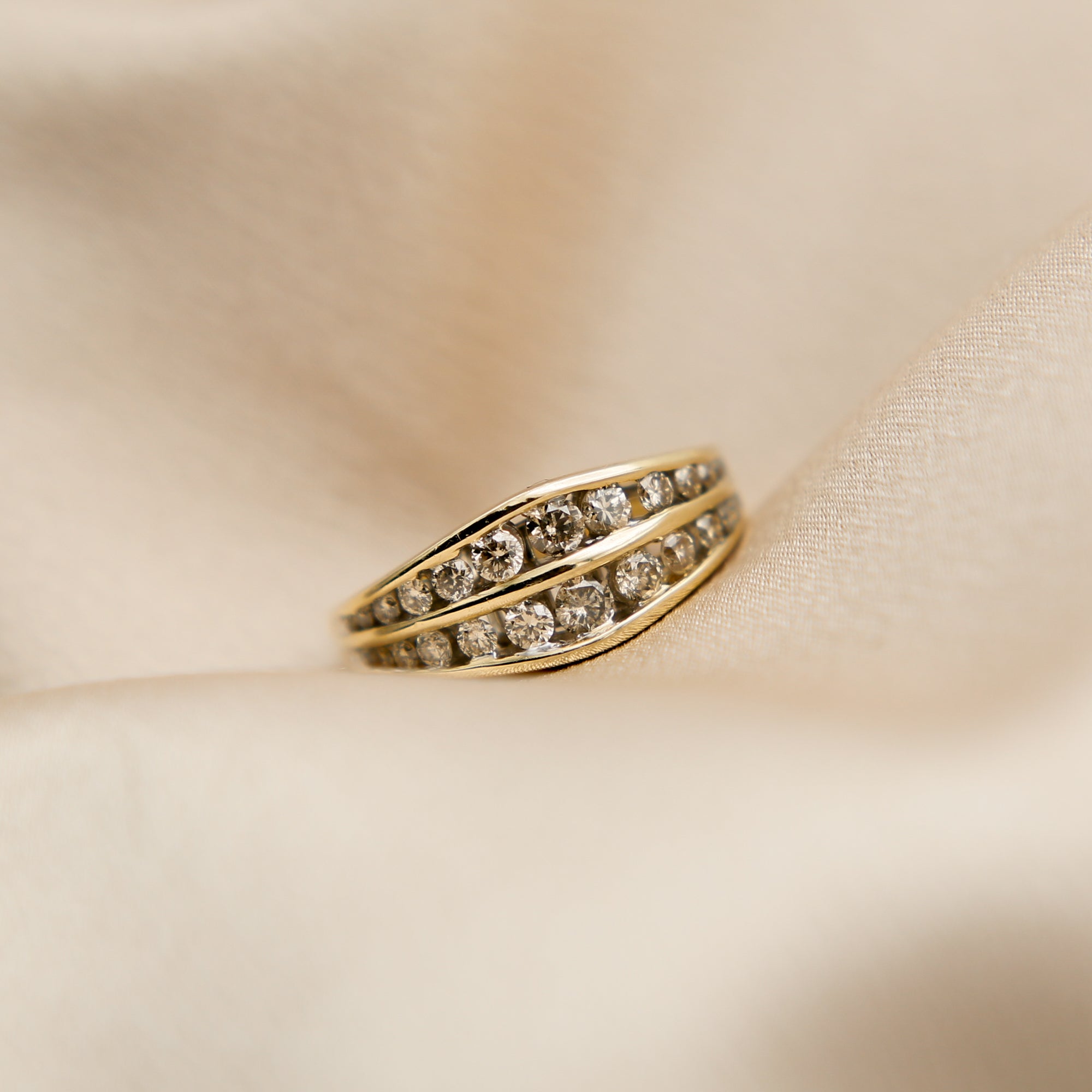 14K Natural Champagne Diamond Ring | SZ 7.25