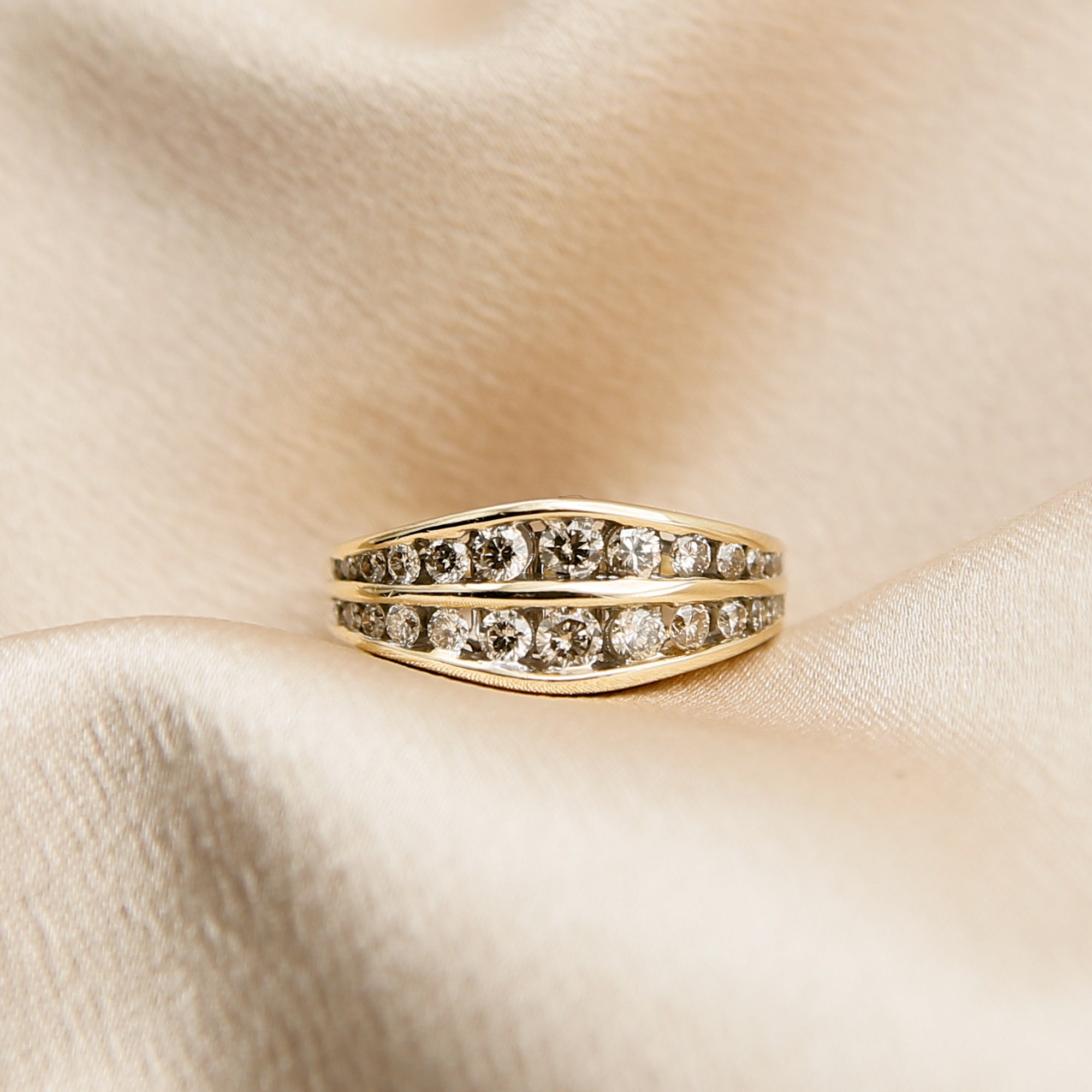 14K Natural Champagne Diamond Ring | SZ 7.25