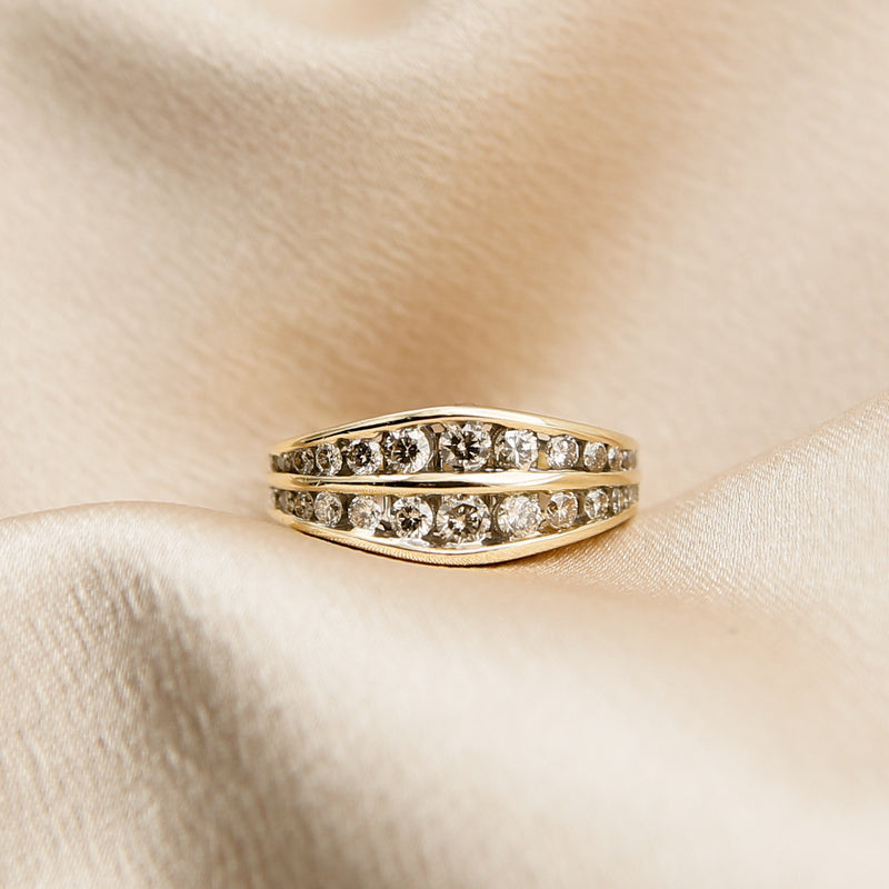 14K Champagne Diamond Ring | sz 7.25