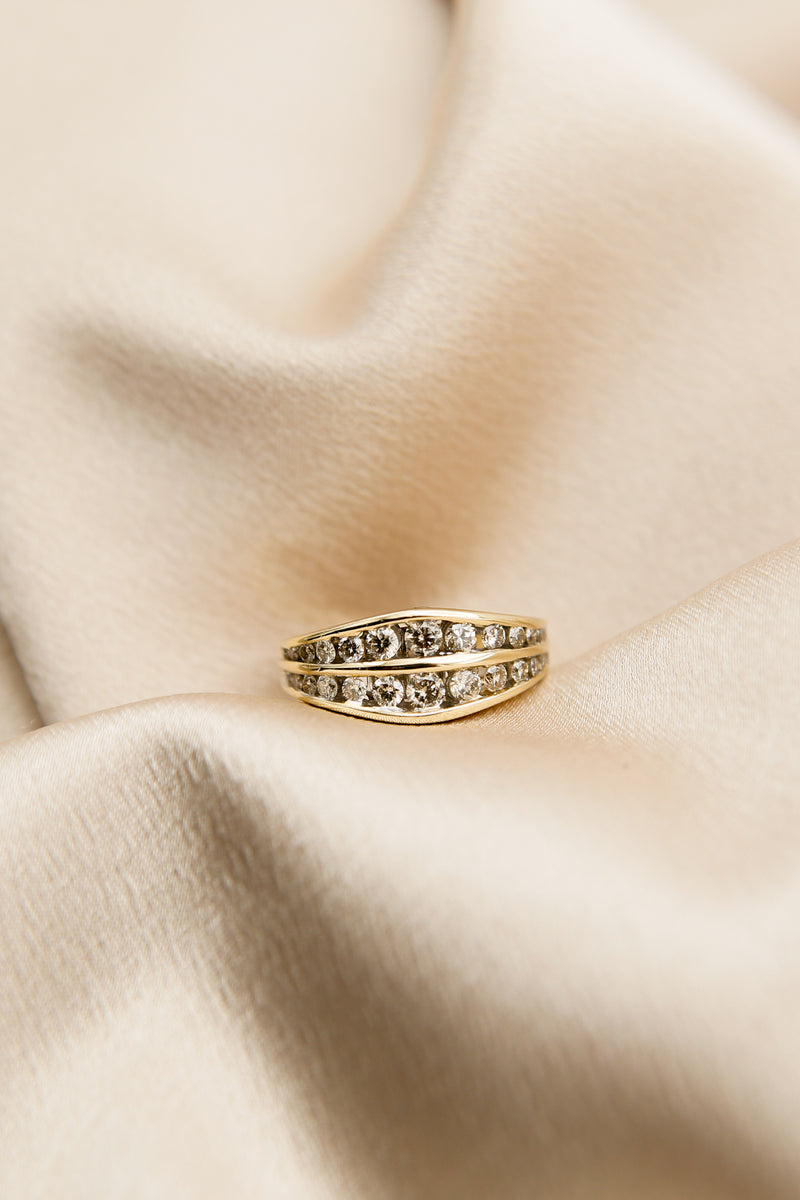 14K Champagne Diamond Ring | sz 7.25