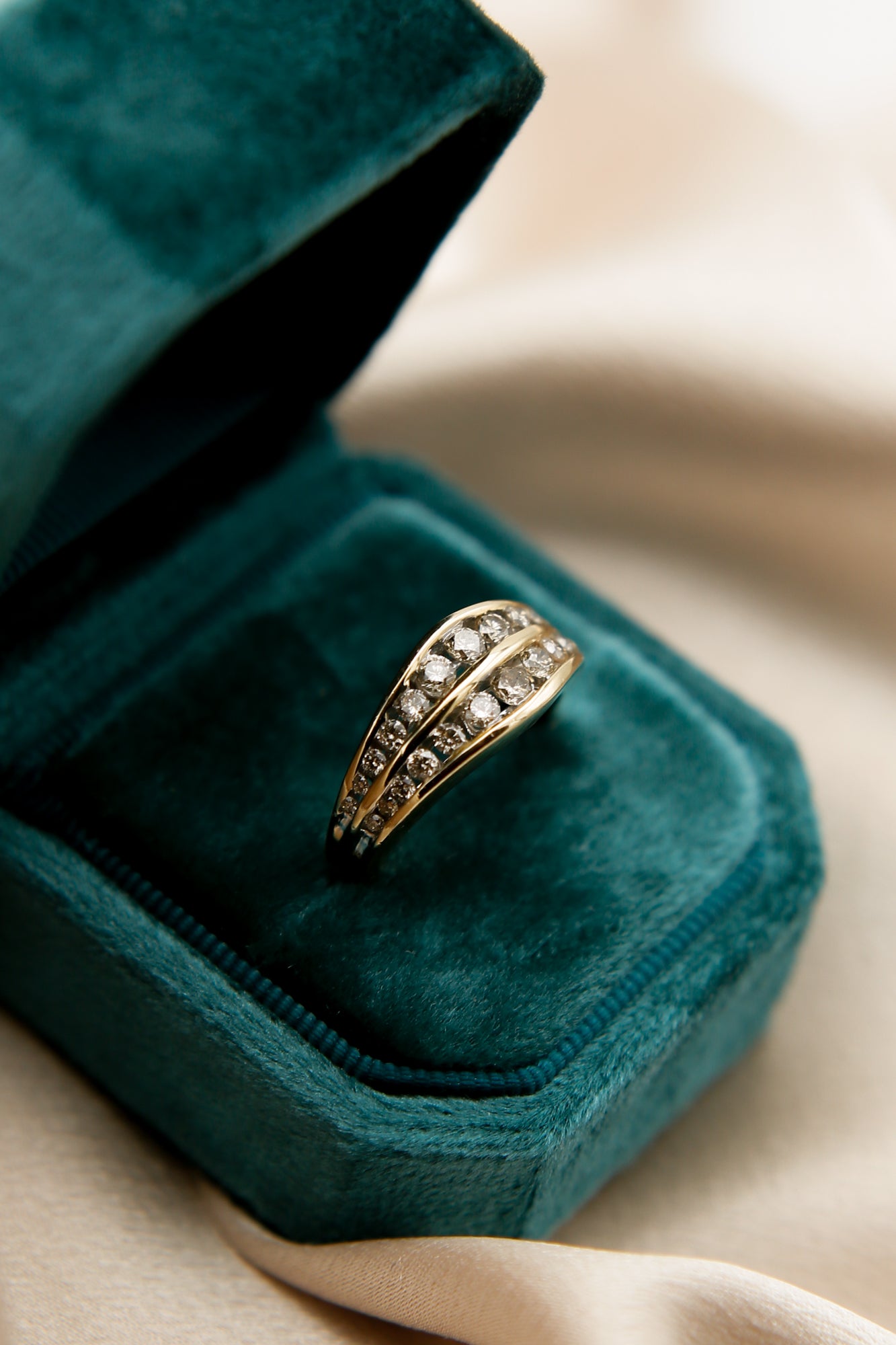 14K Natural Champagne Diamond Ring | SZ 7.25