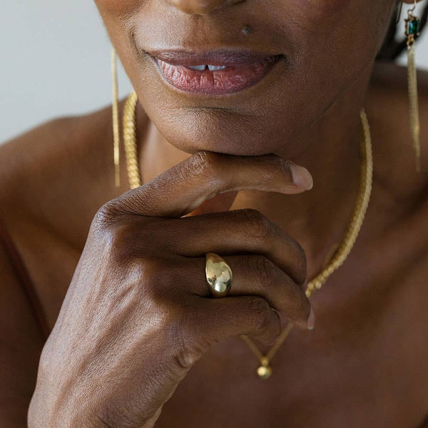 Domed Brass Signet Ring