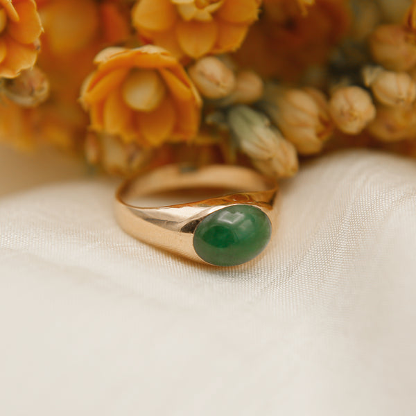 Emerald Signet Orb Ring | sz 6