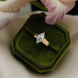 1980s 10K Moissanite Marquise Ring | Size 6.5