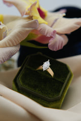 1980s 10K Moissanite Marquise Ring | Size 6.5