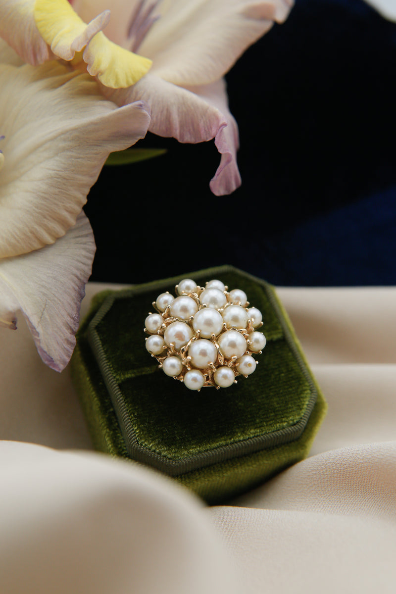 1960s Natural Pearl Statement Ring | Sz 7.5